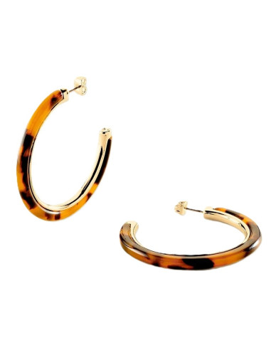 Boucles d'Oreilles Créoles Boucles De AGATHA Dorée/Ecaille