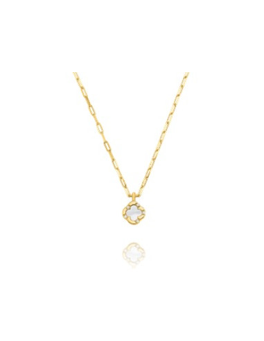 Collier En Argent Doré CHARLES GARNIER Trèfle Et Nacre
